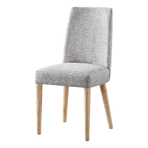 Pemberly Row Traditional Wood and Fabric Chair in Natural and Gray