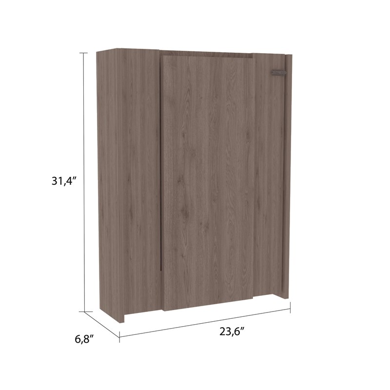 Pemberly Row 2 Piece Kitchen Set Kitchen Pantry and Floating Table in Light Gray