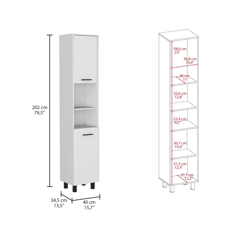 Pemberly Row 2 Piece Kitchen Set Kitchen Island & Kitchen Pantry in Multi-color