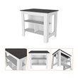 Pemberly Row 2Pc Kitchen Set Kitchen Island & Utility Sink Cabinet White Onyx