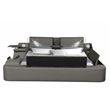 Pemberly Row Smart Multifunctional King Size Bed Made with Wood in Gray