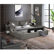 Pemberly Row Smart Multifunctional King Size Bed Made with Wood in Gray