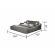 Pemberly Row Smart Multifunctional King Size Bed Made with Wood in Gray
