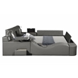 Pemberly Row Smart Multifunctional King Size Bed Made with Wood in Gray