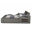 Pemberly Row Smart Multifunctional King Size Bed Made with Wood in Gray