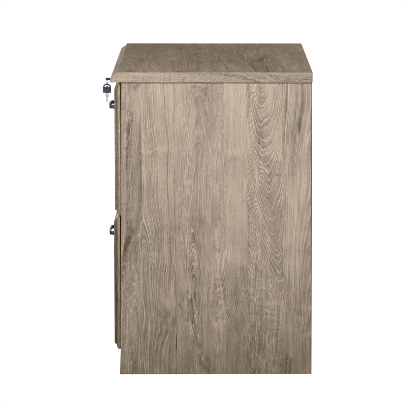 Pemberly Row Contemporary 2 Drawer Lateral Filing Cabinet in Gray Oak