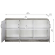 Pemberly Row Contemporary 3-Door Credenza Storage Cabinet in Gray Oak