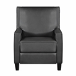 Pemberly Row Faux Leather Upholstered Push Back Recliner in Gray