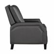 Pemberly Row Faux Leather Upholstered Push Back Recliner in Gray