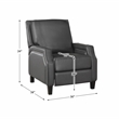 Pemberly Row Faux Leather Upholstered Push Back Recliner in Gray