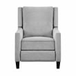Pemberly Row Contemporary Fabric Upholstered Push Back Recliner in Gray