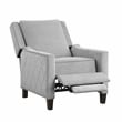 Pemberly Row Contemporary Fabric Upholstered Push Back Recliner in Gray