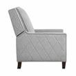 Pemberly Row Contemporary Fabric Upholstered Push Back Recliner in Gray