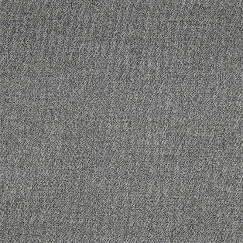 Pemberly Row Contemporary Fabric Upholstered Push Back Recliner in Gray