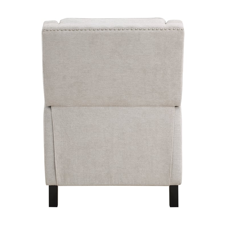 Pemberly Row Contemporary Fabric Upholstered Push Back Recliner in Sand