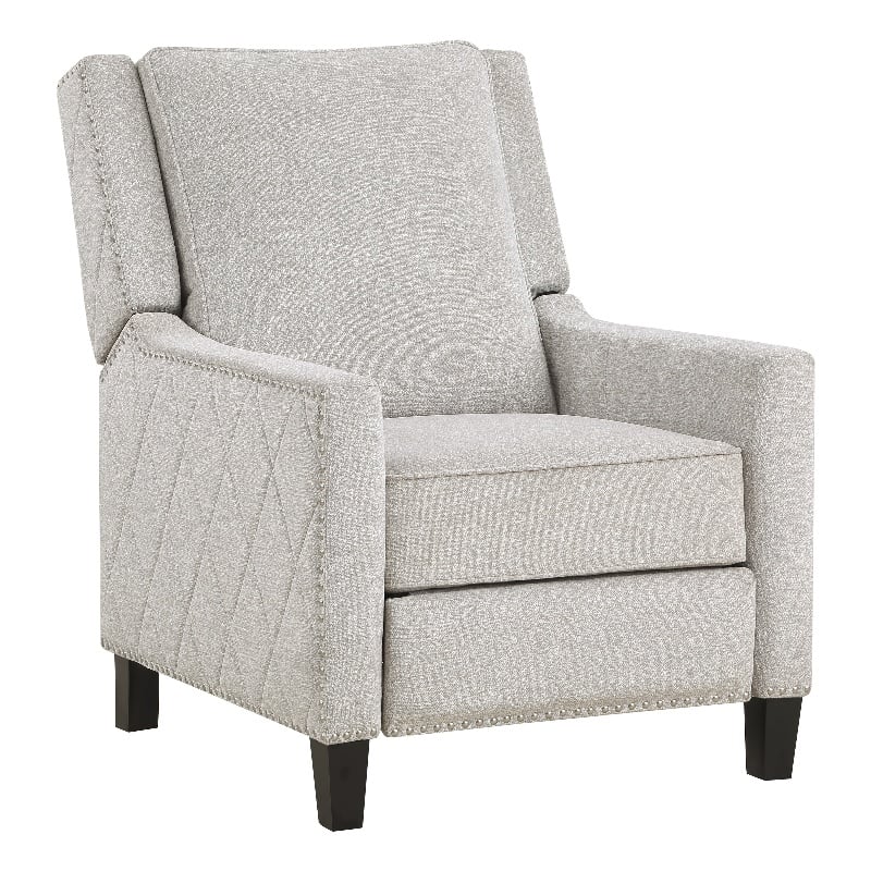 Pemberly Row Contemporary Fabric Upholstered Push Back Recliner in Sand