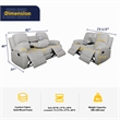 Pemberly Row 2-Piece Modern Microfiber Recliner Sofa Set in White