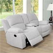 Pemberly Row 2-Piece Modern Microfiber Recliner Sofa Set in White