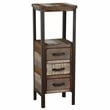 Pemberly Row Transitional Farmhouse Solid Wood/Iron Tower Table in Beige