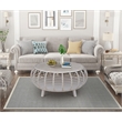 Pemberly Row Transitional Rattan Coffee Table in Whitewashed/Espresso