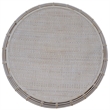 Pemberly Row Transitional Rattan Coffee Table in Whitewashed/Espresso