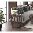 Pemberly Row Modern Transitional Rattan End Table in Espresso/Gray