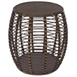 Pemberly Row Modern Transitional Rattan End Table in Espresso/Gray