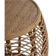Pemberly Row Transitional Rattan End Table in Natural/Espresso