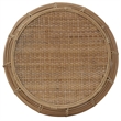Pemberly Row Transitional Rattan End Table in Natural/Espresso