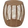 Pemberly Row Transitional Rattan End Table in Natural/Espresso