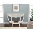 Pemberly Row Antiqued Carved Transitional Wood/Glass Console Table in White