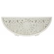 Pemberly Row Antiqued Carved Transitional Wood/Glass Console Table in White