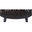 Pemberly Row Round Transitional Rattan Coffee Table in Brown