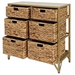 Pemberly Row Modern Transitional 6-Drawer Metal Cabinet in Natural