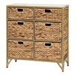 Pemberly Row Modern Transitional 6-Drawer Metal Cabinet in Natural