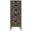 Pemberly Row Modern Transitional 5-Drawer Metal/Wood Tower in Gray