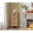 Pemberly Row 5-Drawer Transitional Metal/Wood Tower in Natural