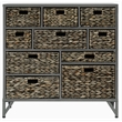Pemberly Row 10-Drawer Transitional Metal/Wood Cabinet in Gray