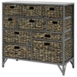 Pemberly Row 10-Drawer Transitional Metal/Wood Cabinet in Gray