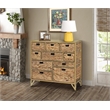 Pemberly Row 10-Drawer Transitional Metal Cabinet in Natural