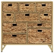 Pemberly Row 10-Drawer Transitional Metal Cabinet in Natural