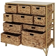 Pemberly Row 10-Drawer Transitional Metal Cabinet in Natural