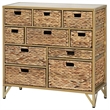 Pemberly Row 10-Drawer Transitional Metal Cabinet in Natural