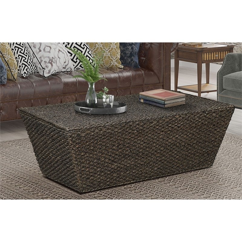 Pemberly Row Rectangle Tapered Transitional Wood Coffee Table in Walnut