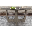 Pemberly Row Contemporary Wood Coffee Table with Carved Leg in Gray