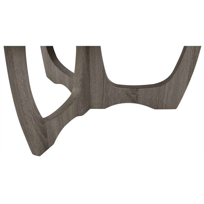 Pemberly Row Contemporary Wood Coffee Table with Carved Leg in Gray