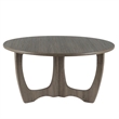 Pemberly Row Contemporary Wood Coffee Table with Carved Leg in Gray
