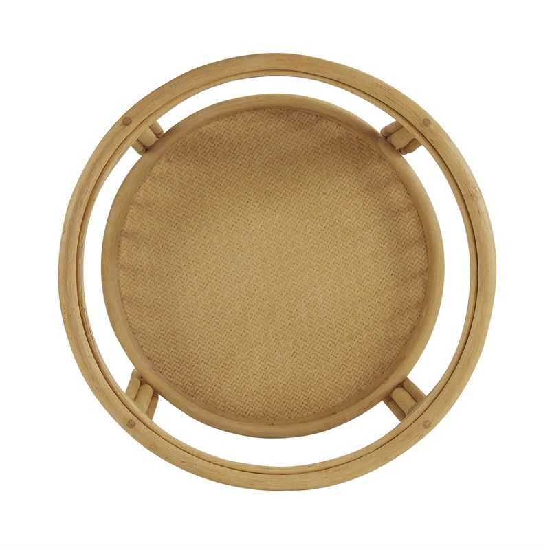 Pemberly Row Transitional Rattan/Glass Side Table in Natural