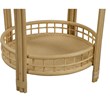 Pemberly Row Transitional Rattan/Glass Side Table in Natural