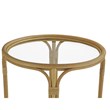 Pemberly Row Transitional Rattan/Glass Side Table in Natural